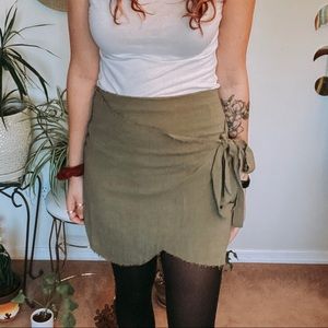 Pixie Wrap Skirt - Olive Green